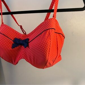 Panache Red and White Polka Dot swim top